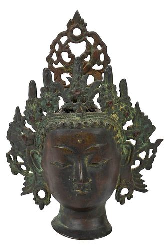 Bronze Bodhisattva Head