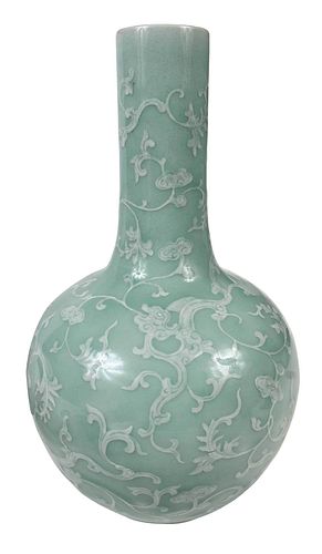 Chinese Celadon Glazed Porcelain Bottle Vase