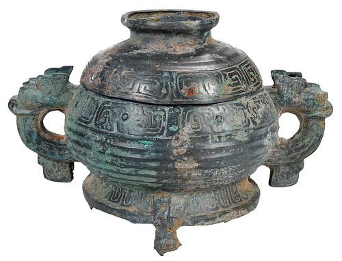 Chinese Zhou dynasty style Bronze Vessel, Gui