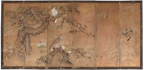 Chinese Six Panel Painted Screen