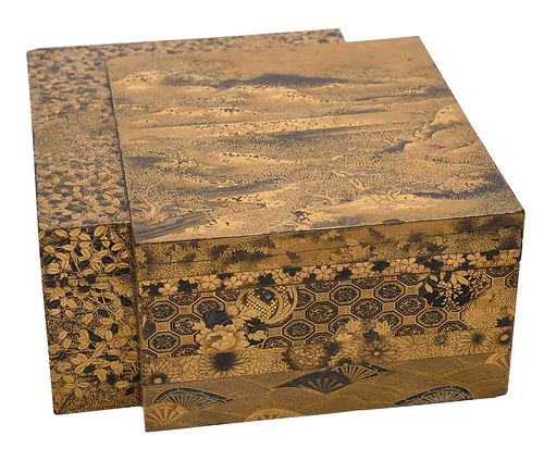 Japanese Lacquer and Gilt Wood Table Box