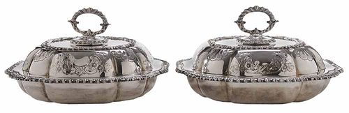 Pair of English Silver-Plated Entr&#233;e