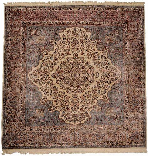 Kerman Carpet of Nearly Square
