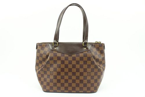 LOUIS VUITTON DISCONTINUED DAMIER EBENE WESTMINSTER PM ZIP TOTE BAG