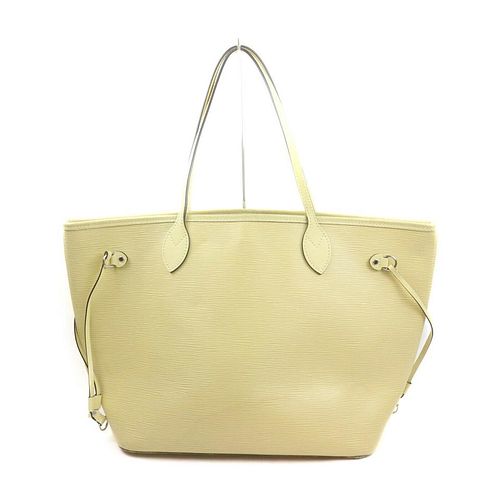 LOUIS VUITTON VANILLA BEIGE LEATHER NEVERFULL MM TOTE BAG