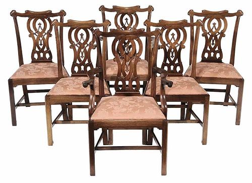 Set of Six Chippendale Style Carved