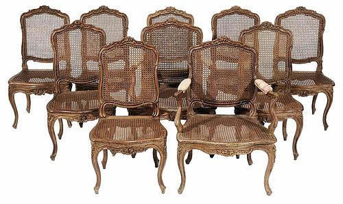 Set of Ten Provincial Louis XV Carved
