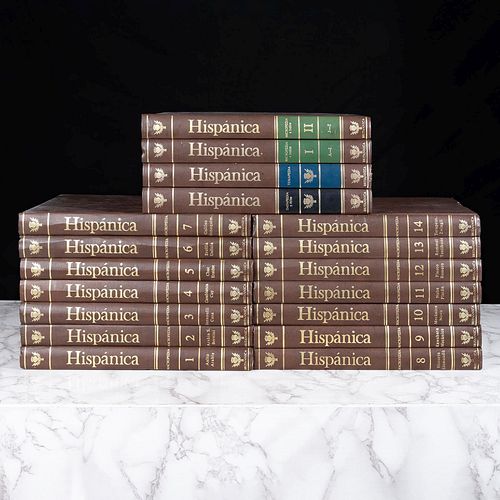 Enciclopedia Hispánica. Barcelona / Buenos Aires / México: Encyclopædia Britannica Publishers, 1990.  Piezas: 18.
