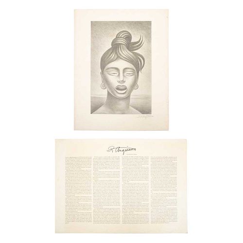 RAÚL ANGUIANO (México, 1915 - 2006). La ceiba, 1957. Grabado 590/600.  Firmado. Ligeros detalles de conservcaión. 47.5 x 31 cm