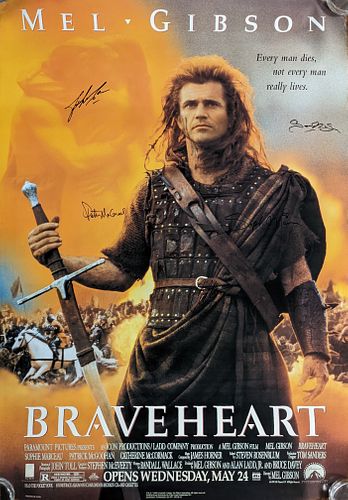 Braveheart Cast Signed Movie Poster