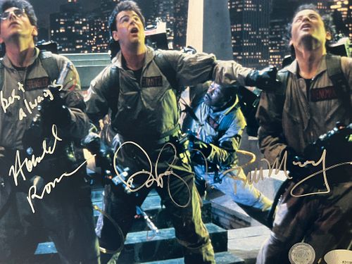 Ghostbusters cast signed photo. GFA authenticated