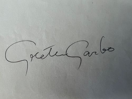 Greta Garbo original signature