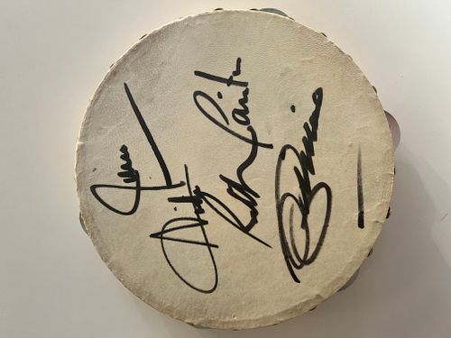 Pointer Sisters signed tambourine
