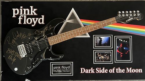 Pink Floyd Dark Side Of The Moon band signed guitar. GFA authenticated