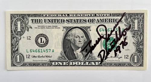 Bruce Jenner Decathalon 1976 signed dollar bill