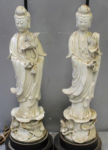 Pair of Chinese Blanc de Chine Figures.