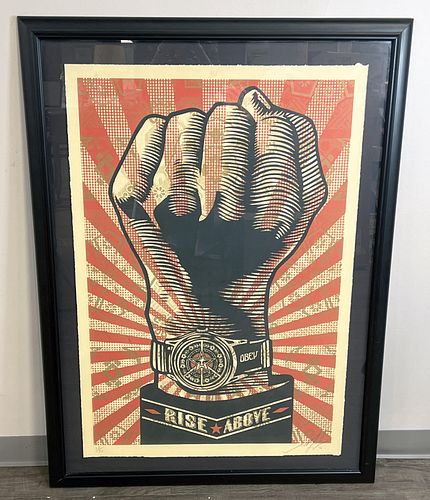 SHEPARD FAIREY RISE ABOVE FIST PRINT SIGNED NUMBERED