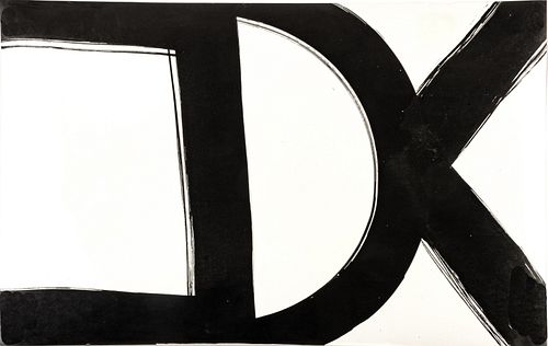 Al Held (American, 1928-2005) Brush And India Ink On Smooth Cream Wove Paper,  1965, Untitled, H 22.5'' W 35''