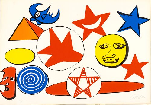 Alexander Calder (American, 1898-1976) Lithograph In Colors, On Wove Paper, Jerusalem Star, H 29.62'' W 41.5''