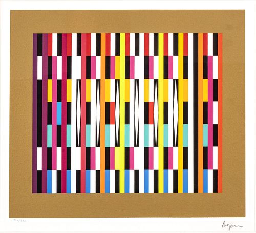 Yaacov Agam (Israeli, 1928) Screenprints In Colors, On Wove Paper, Pointed Rhythm, H 9.325'' W 11.125''