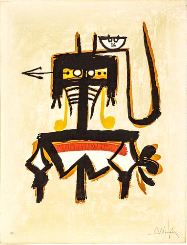 Wilfredo Lam (Cuban, 1902-1982) Lithograph In Colors, On Wove Paper, Affich Avant Lettre, H 29.75'' W 21.75''
