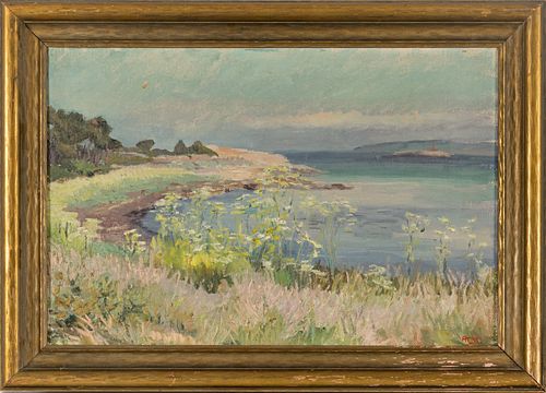 Arkel, Sweden,  Oil On Canvas,  1946, Hallands Vadero Mot Hovs Hallar, H 19.5'' W 28.5''