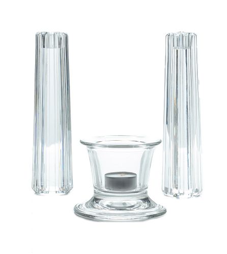 Tiffany & Co (American) Crystal Candlesticks, H 8'' 1 Pair