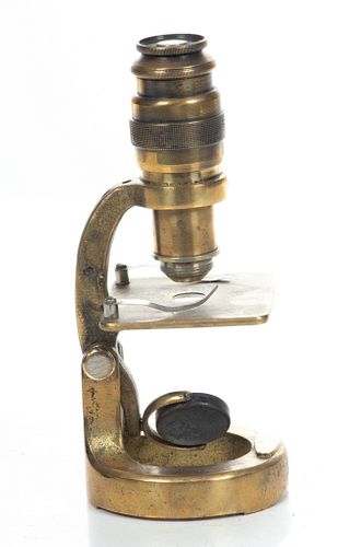 Charles Baker, London,  Brass Monocular Microscope, C. Early 20th C., H 6''