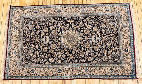 Persian Isfahan Finely Woven Wool And Silk Rug, C. 2000, W 3' 7'' L 5' 8''