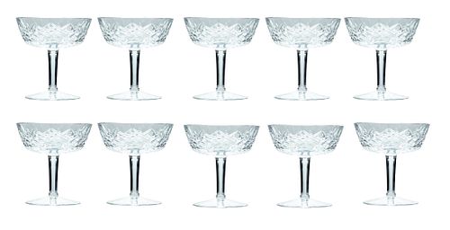 Waterford (Irish, 1783) 'Lismore' Crystal Champagne Glasses, H 4.25'' Dia. 4'' 12 pcs