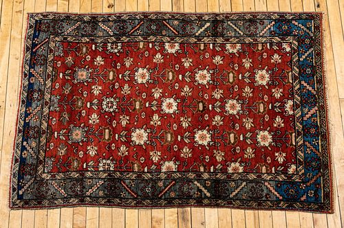 Antique Persian Lilihan Handwoven Wool Rug, W 3' 3'' L 4' 8''