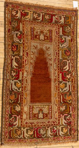 Perisan Handwoven Wool Prayer Rug, W 2' 11'' L 5'