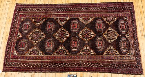Pakistani Teke Bokhara Handwoven Wool Rug, W 4' 5.5'' L 7' 8''
