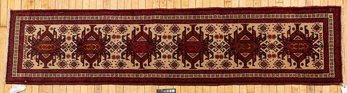 Persian Balouch Handwoven Wool Runner, W 2' L 8' 7''