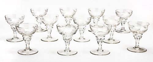 ROYAL LEERDAM PRINCESS ASTRID CRYSTAL CHAMPAGNE GLASSES, "FERN" 12, H 4.8" 