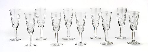 WATERFORD LISMORE CHAMPAGNE FLUTES TEN H 7 1/8" 