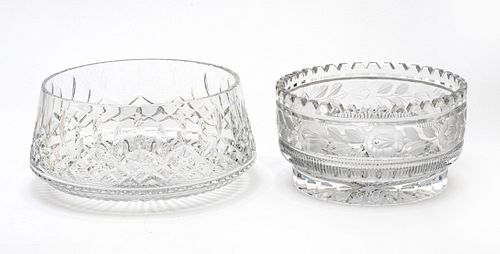 WATERFORD CRYSTAL BOWLS, TWO, H 4 1/2"