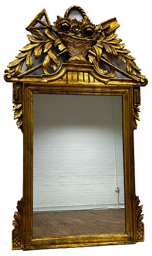 Carved Giltwood Mirror, H 52'' W 32''