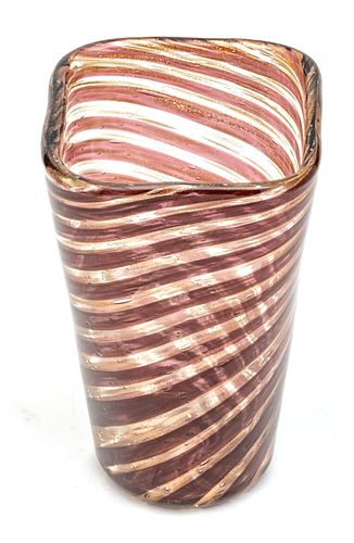 Murano  Art Glass Vase H 8''