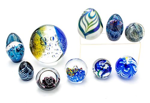 Glass Paperweights, H 6'' Dia. 6'' 43 pcs