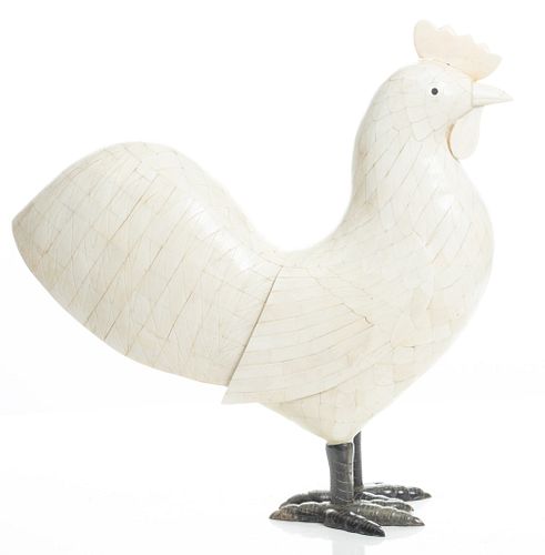 Maitland-Smith (British) Shell Composite Rooster, H 17'' L 16''