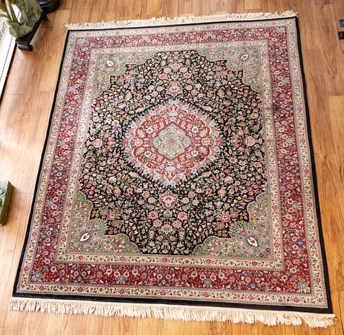 Chinese Kashan Style Handwoven Rug  W 7.9' L 9.9'