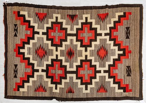 Navajo Woven Wool Carpet C. 1910, Arizona, W 5.3'' L 7.8''