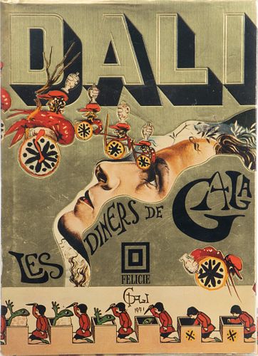 After Salvador Dali  Print On Paper,  1991, Les Diners De Gala, H 12.5'' W 9''