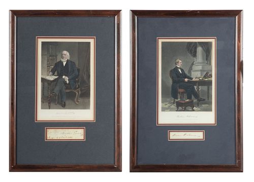 Horace Greely And William H. Seward. Signatures, 2 pcs