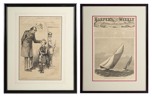 Harper's Weekly,  1865, 1879, "Canada Home Rule" & Ocean Yacht Race, H 14.7W 9.52