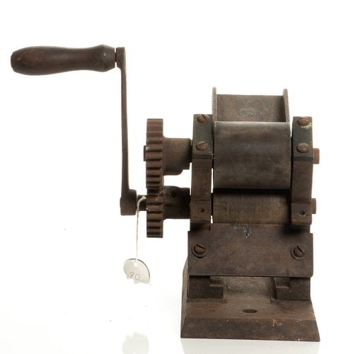 CAST IRON CANDY MACHINE, C. 1900, H 8", W 10", D 11" 