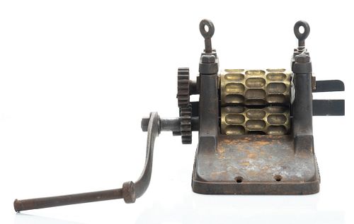 THOMAS MILLS & BRO. (PHILADELPHIA) CAST IRON CANDY MACHINE, C. 1900, H 8", W 10", D 8.5" 