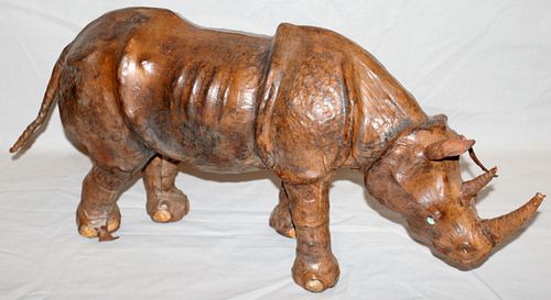 Walking Rhinoceros Sculpture H 12'' L 24''