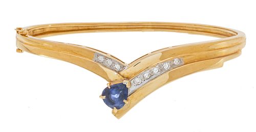 14kt Gold Bracelet: Blue Sapphire (1.61ct.), Diamond W 17.0mm 13.5g